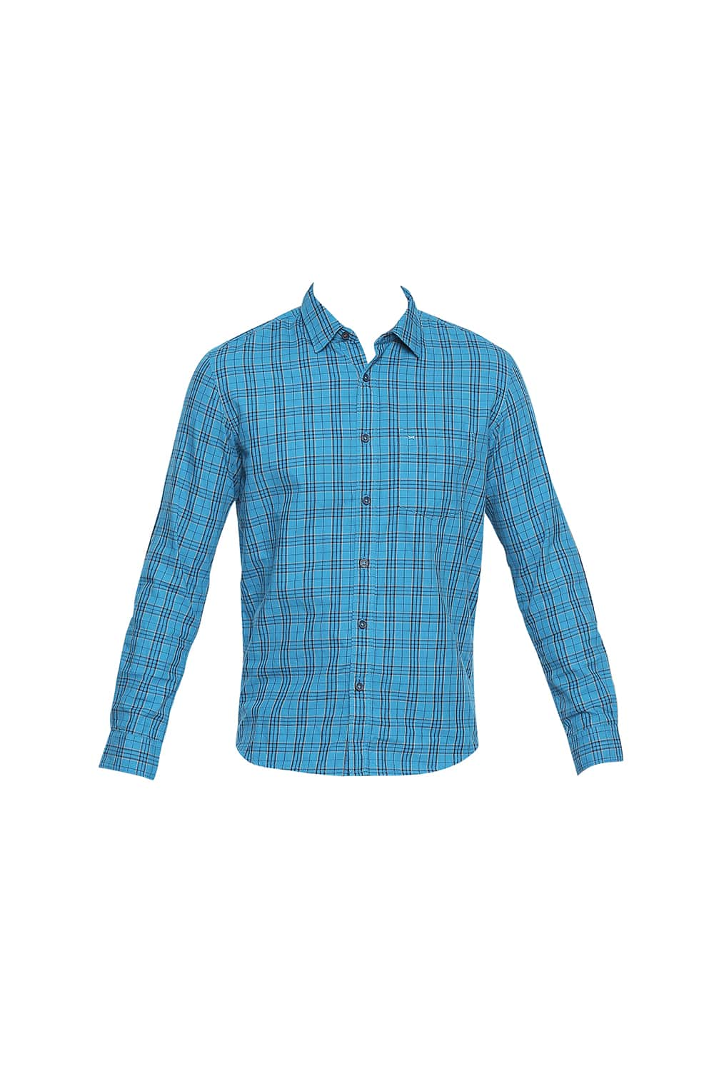 BASICS SLIM FIT TWILL CHECKS SHIRT