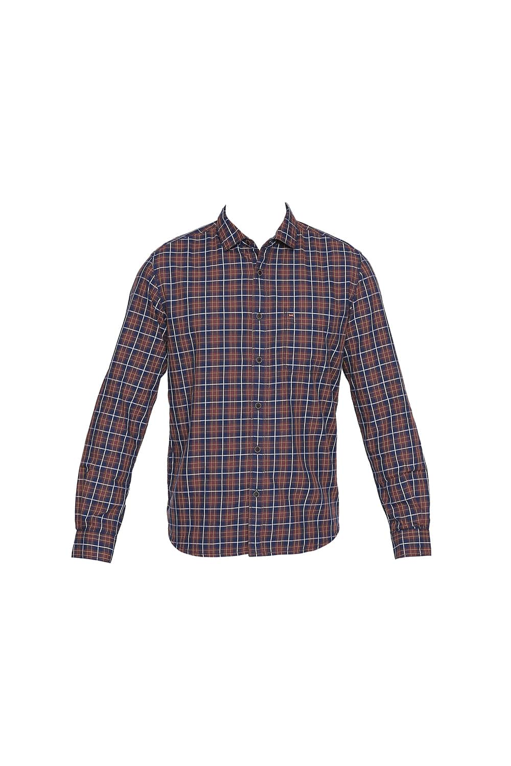 BASICS SLIM FIT TWILL CHECKS SHIRT