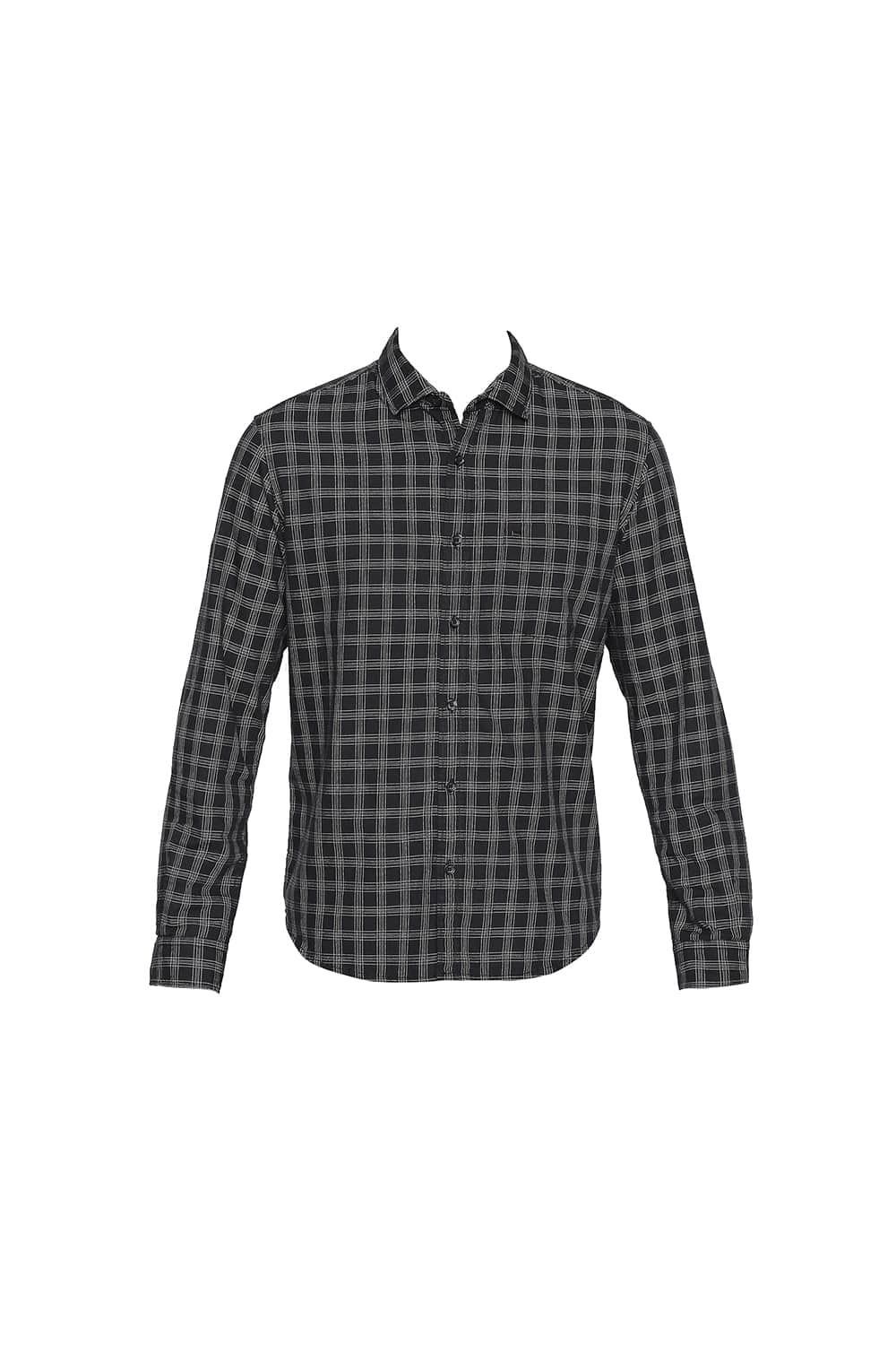 BASICS SLIM FIT TWILL CHECKS SHIRT