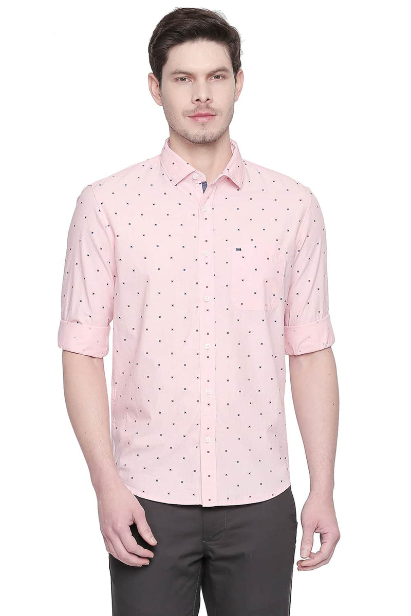 BASICS SLIM FIT PRINTED FIL A FIL SHIRT