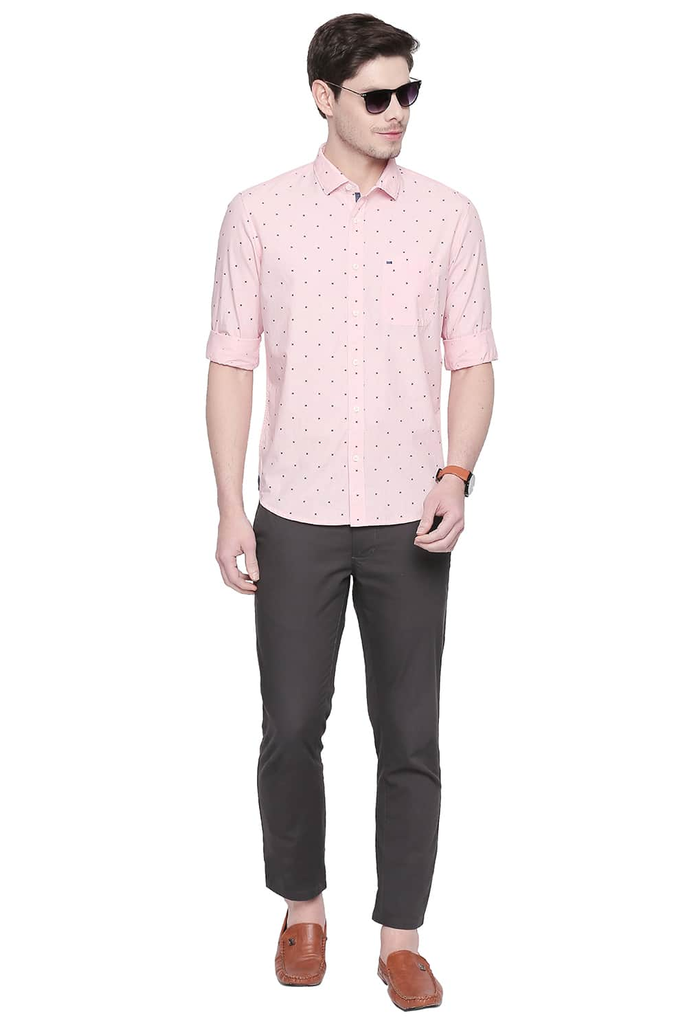 BASICS SLIM FIT PRINTED FIL A FIL SHIRT