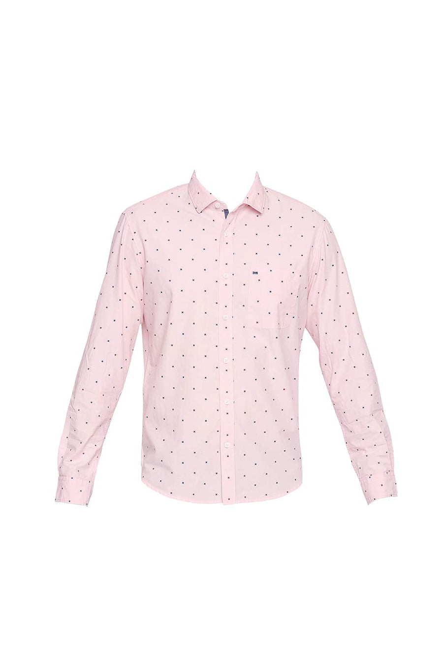 BASICS SLIM FIT SEASHELL PINK PRINTED FIL A FIL SHIRT