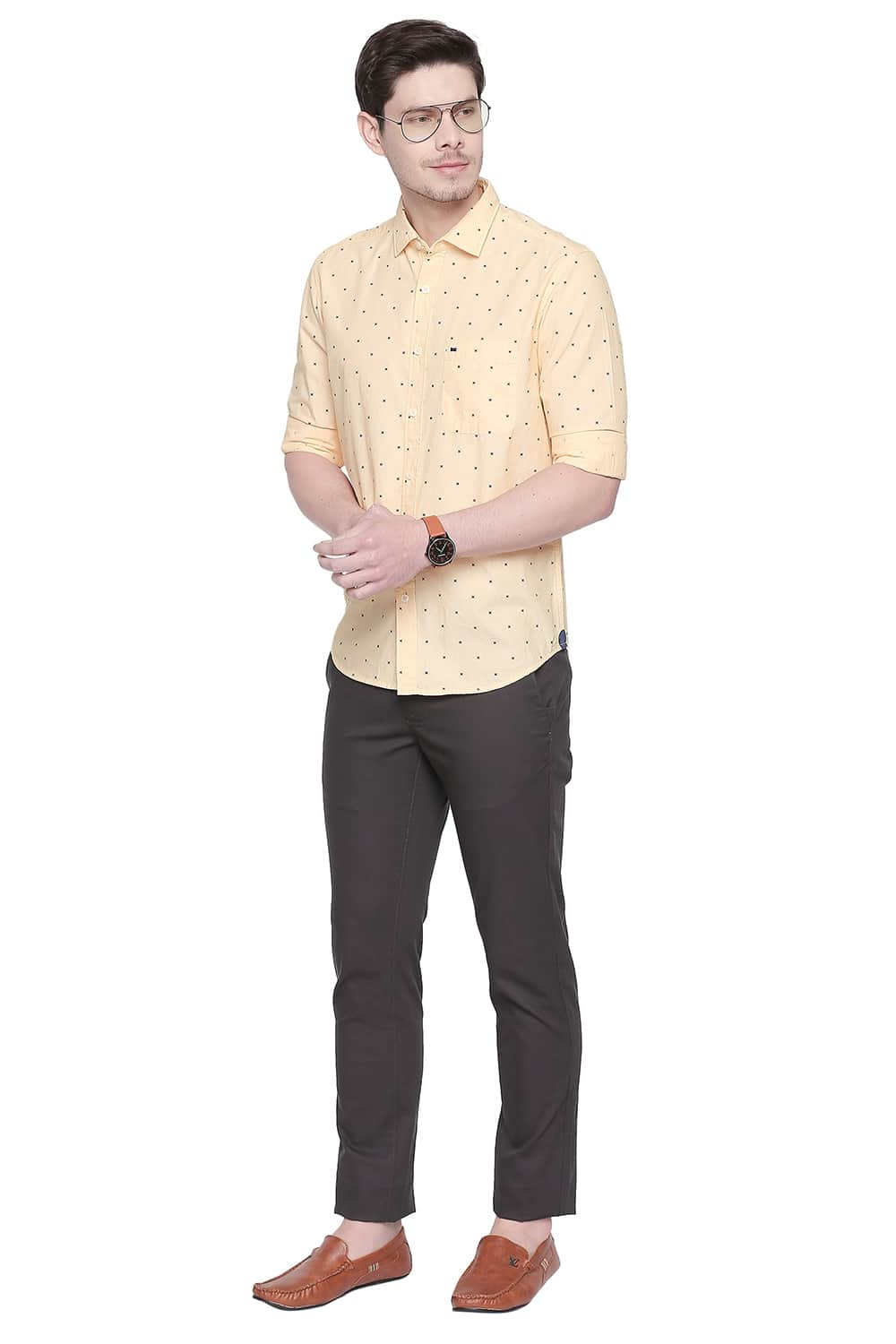 BASICS SLIM FIT PRINTED FIL A FIL SHIRT