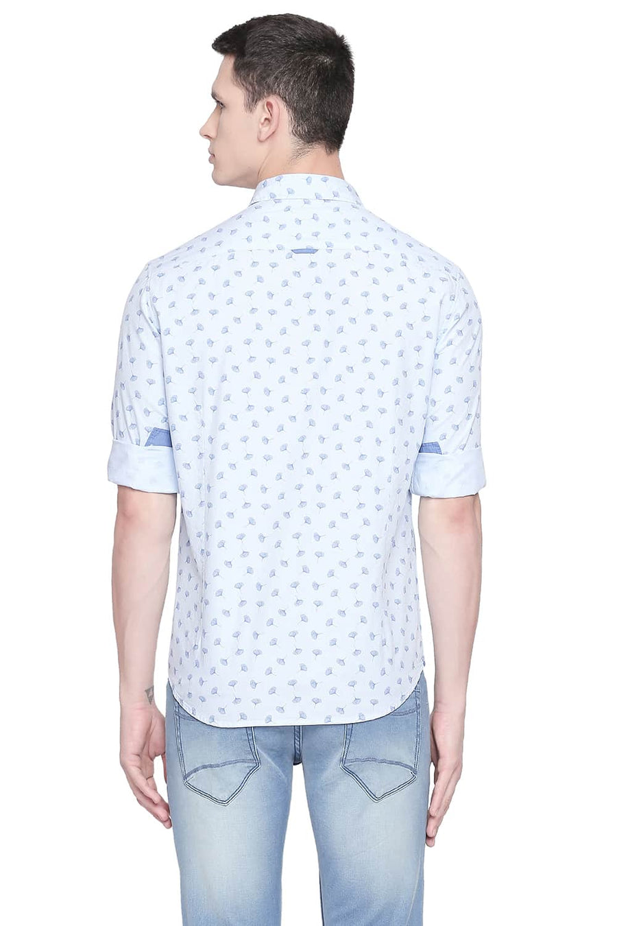 BASICS SLIM FIT BLUE BELL FIL A FIL PRINTED SHIRT