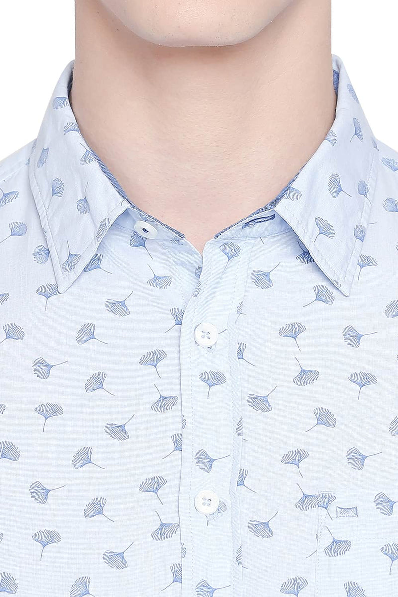 BASICS SLIM FIT FIL A FIL PRINTED SHIRT