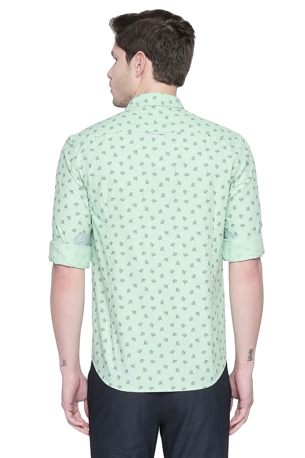 BASICS SLIM FIT FIL A FIL PRINTED SHIRT