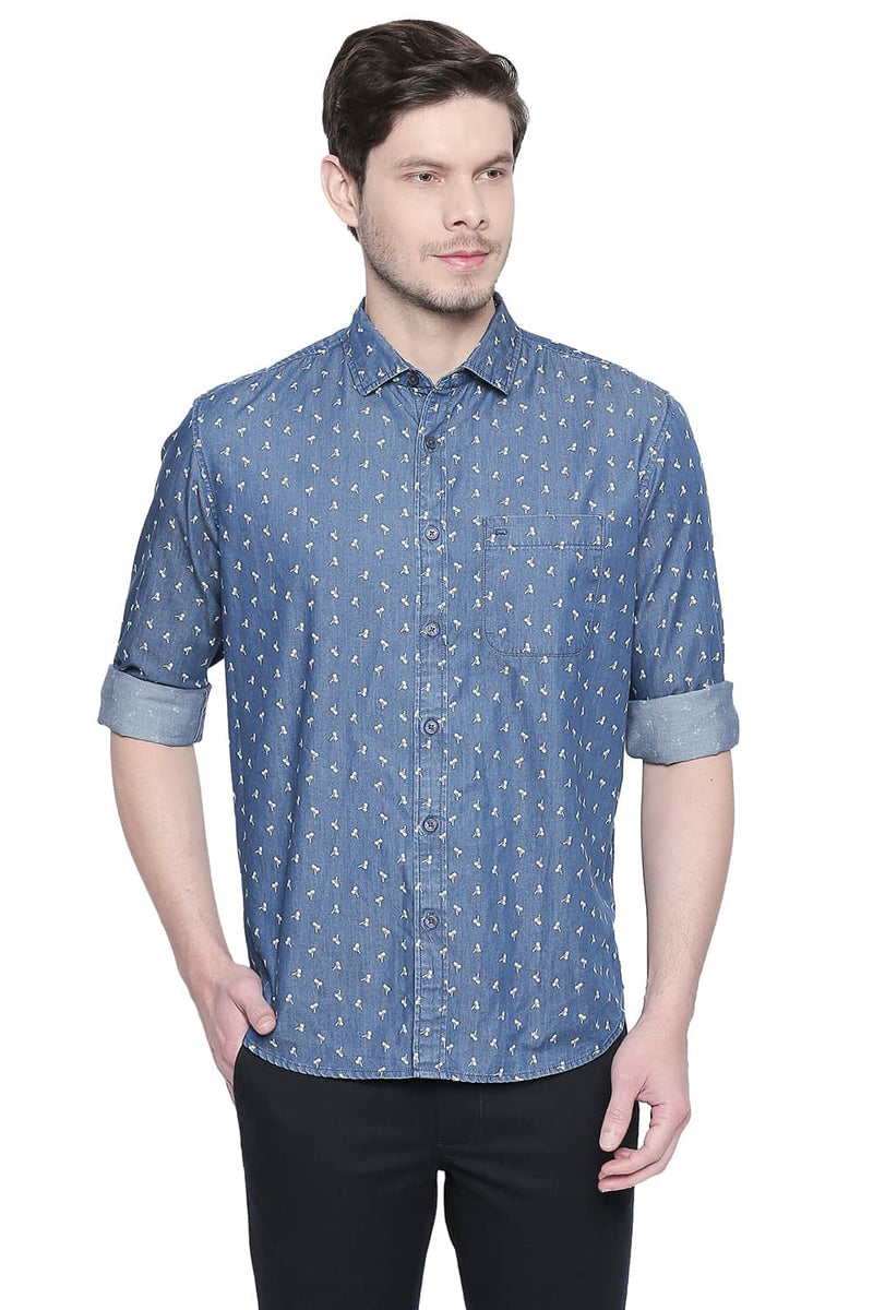 BASICS SLIM FIT PRINTED SHIRT