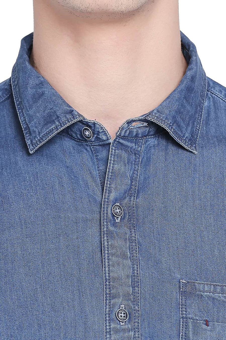 BASICS SLIM FIT ENSIGN NAVY INDIGO SHIRT