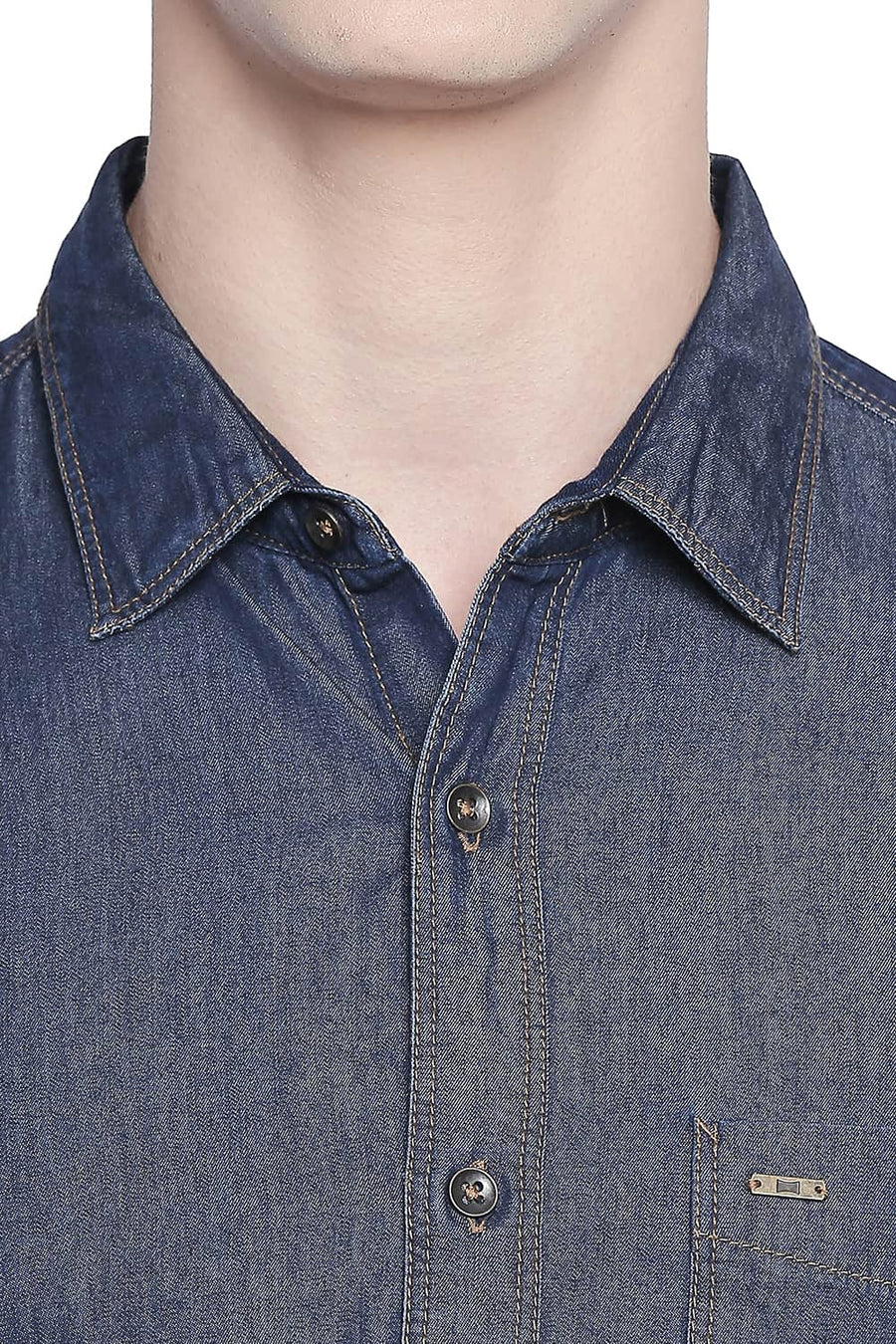BASICS SLIM FIT MOOD INDIGO TWILL SHIRT