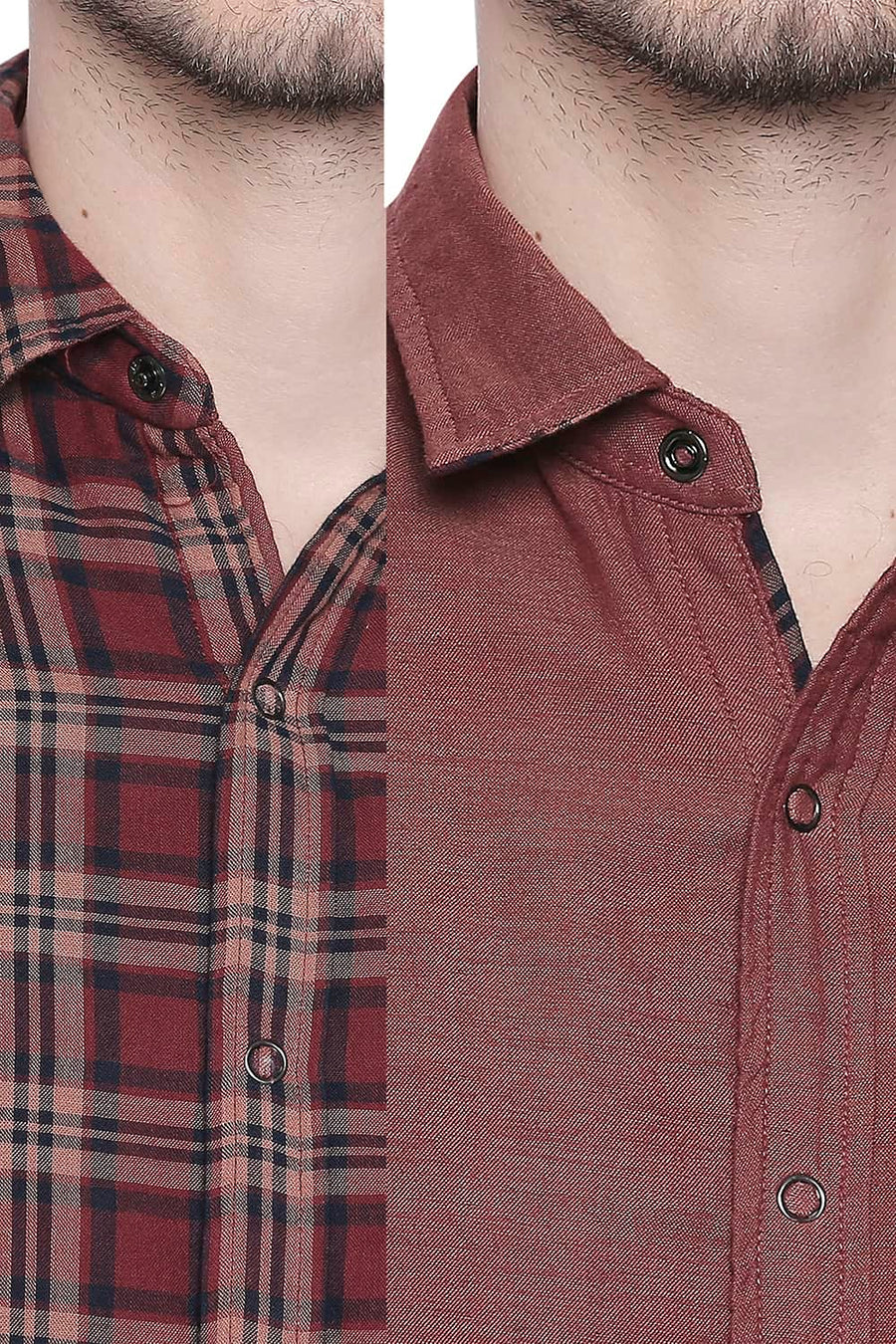 BASICS SLIM FIT PICANTE RED REVERSIBLE SHIRT