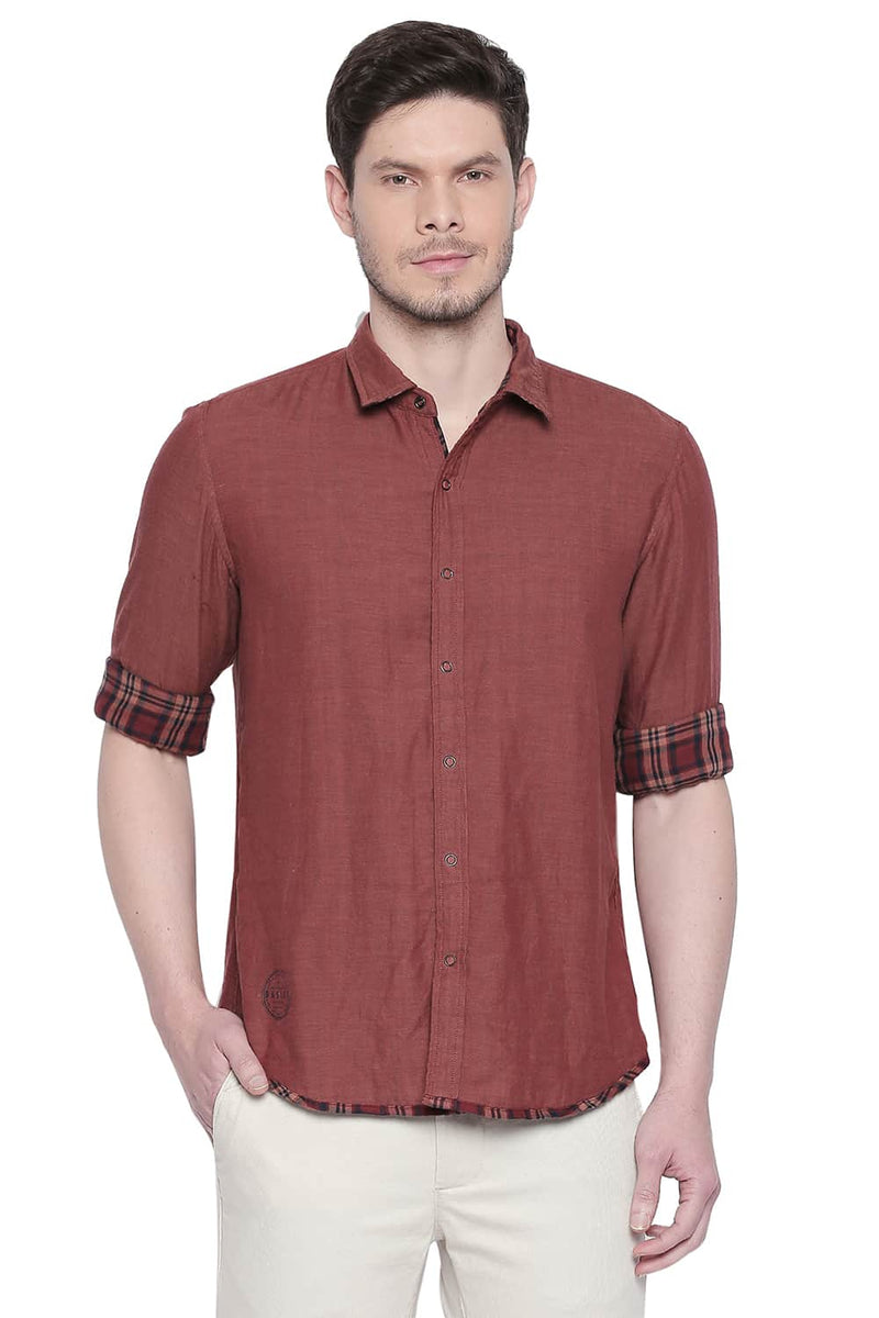 BASICS SLIM FIT REVERSIBLE SHIRT