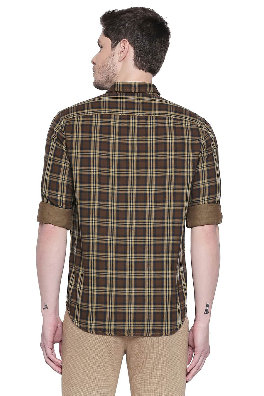 BASICS SLIM FIT PLANTATION KHAKI REVERSIBLE SHIRT