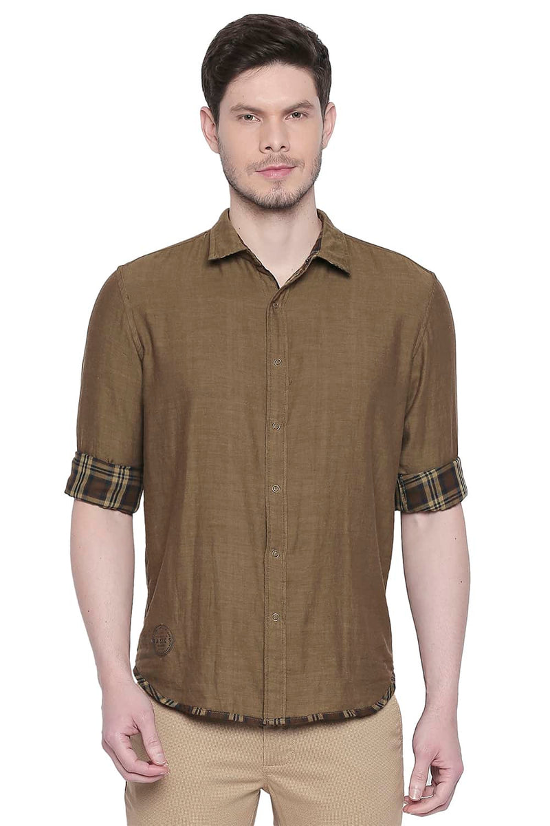 BASICS SLIM FIT REVERSIBLE SHIRT