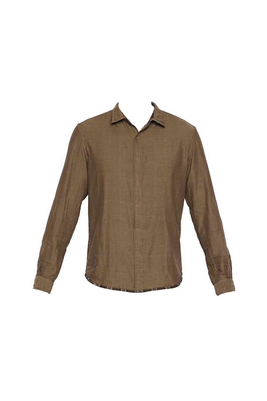 BASICS SLIM FIT PLANTATION KHAKI REVERSIBLE SHIRT