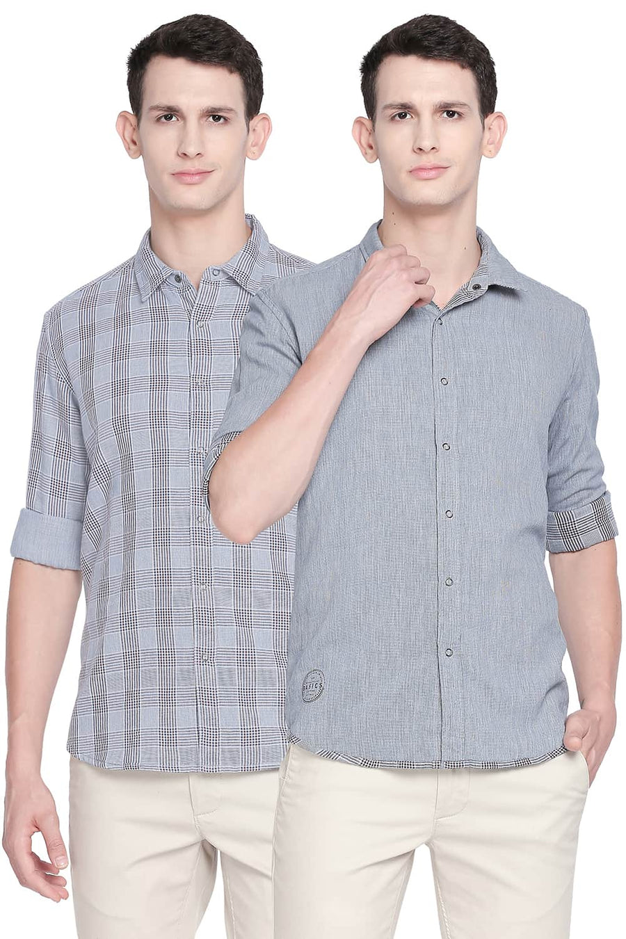 BASICS SLIM FIT MACAROON BEIGE REVERSIBLE SHIRT