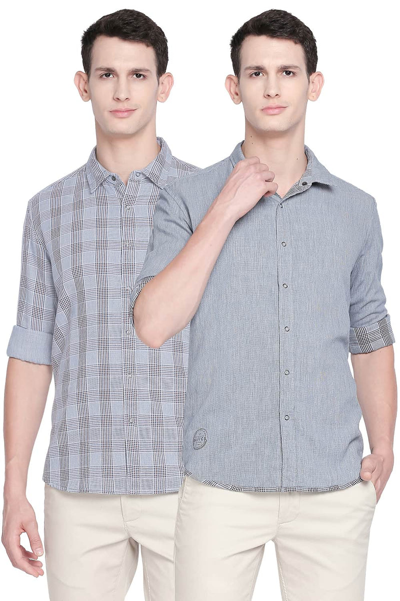 BASICS SLIM FIT REVERSIBLE SHIRT