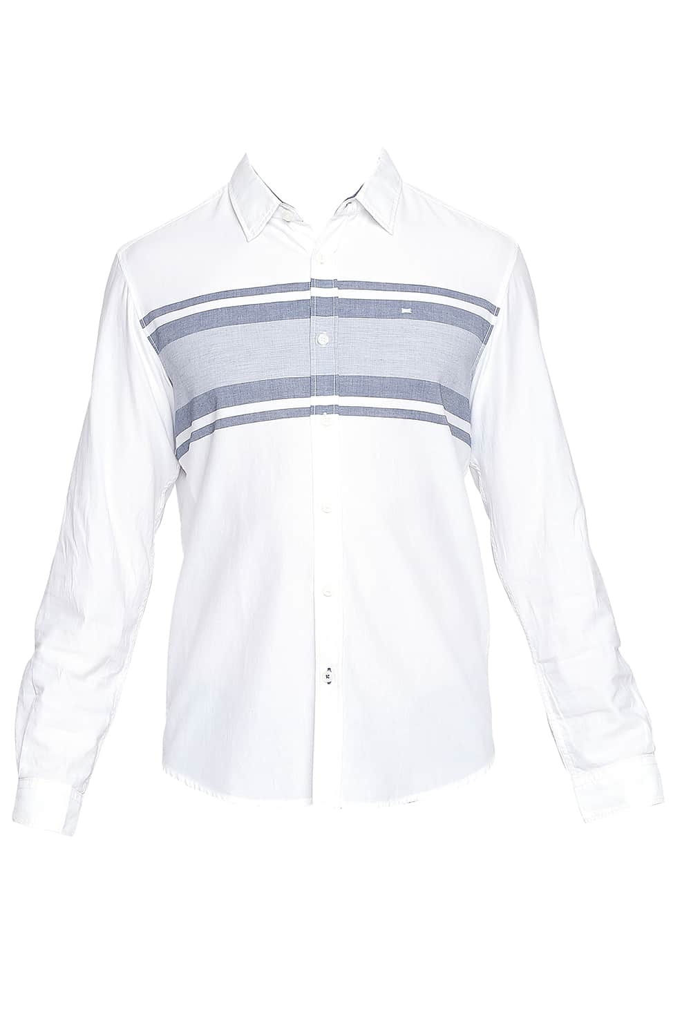 BASICS SLIM FIT ENGINEERED STRIPES SHIRT