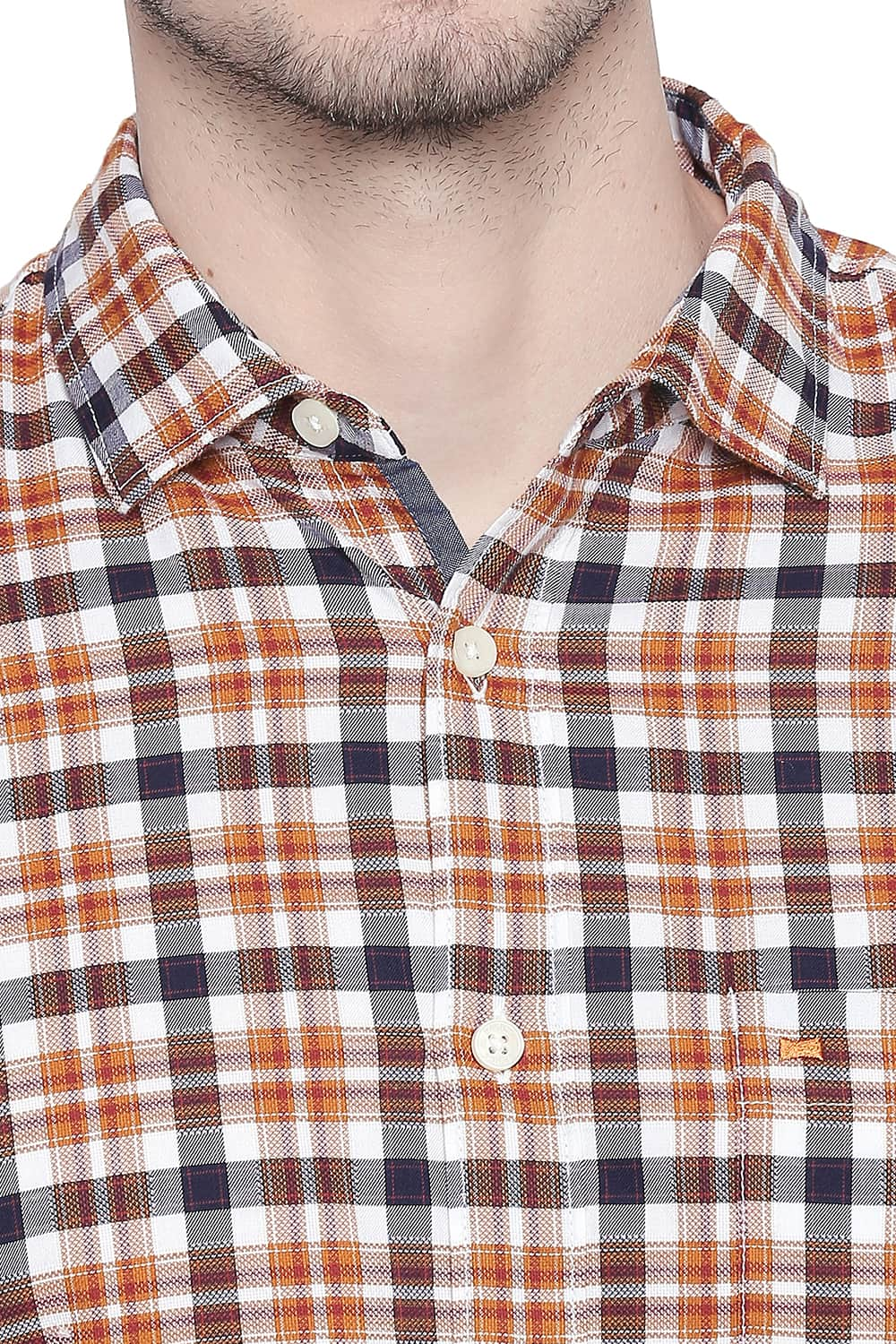 BASICS SLIM FIT RED DOBBY CHECKS SHIRT