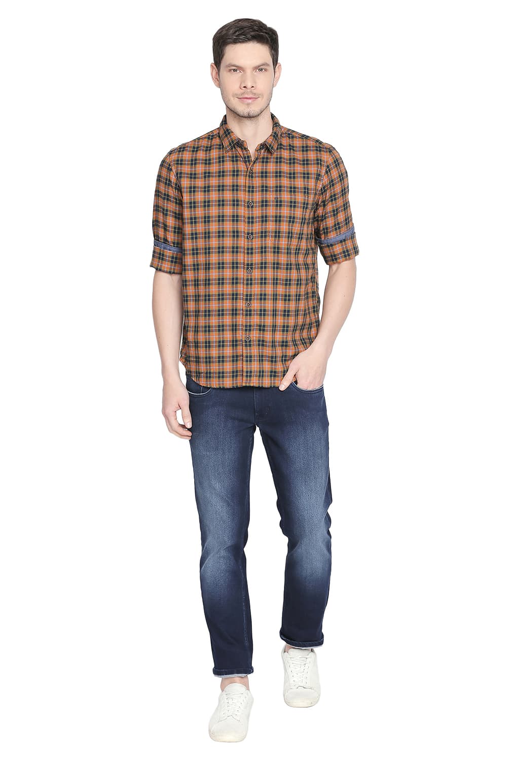 BASICS SLIM FIT CHECKS SHIRT