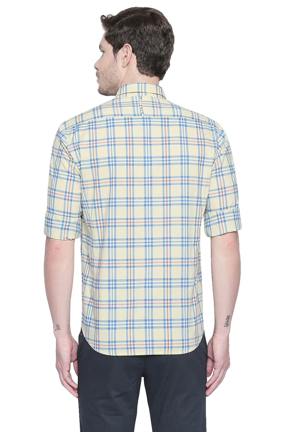 BASICS SLIM FIT OXFORD CHECKS SHIRT