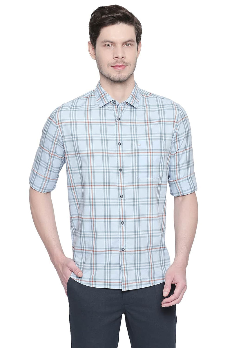 BASICS SLIM FIT OXFORD CHECKS SHIRT