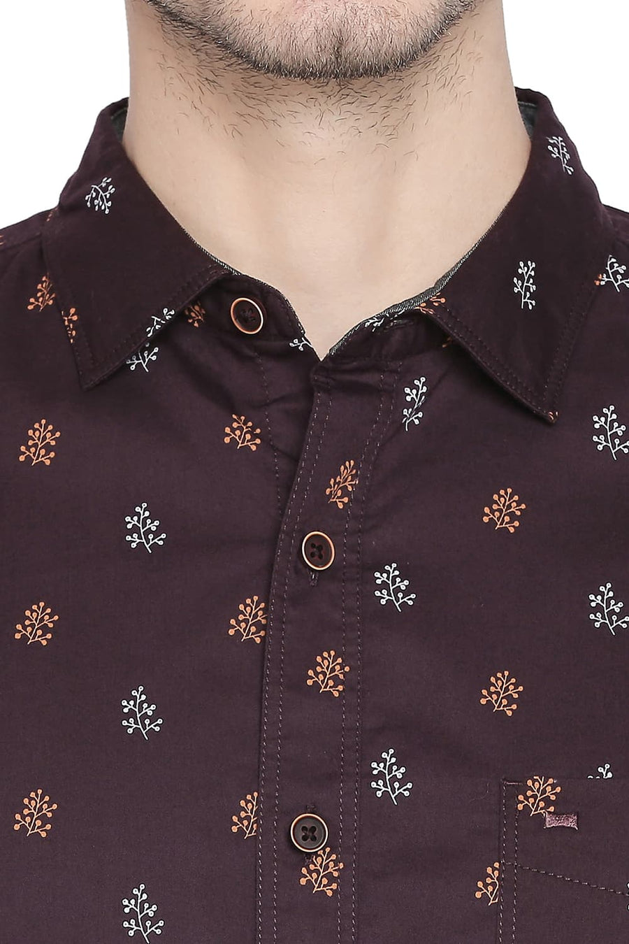 BASICS SLIM FIT WINETASTING PRINTED SHIRT