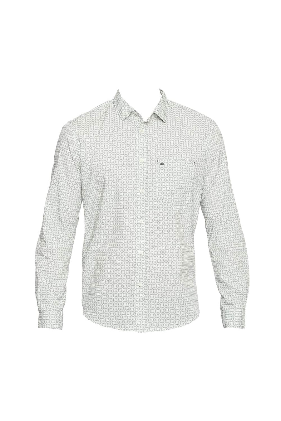 BASICS SLIM FIT PHANTOM GREEN PRINTED SHIRT
