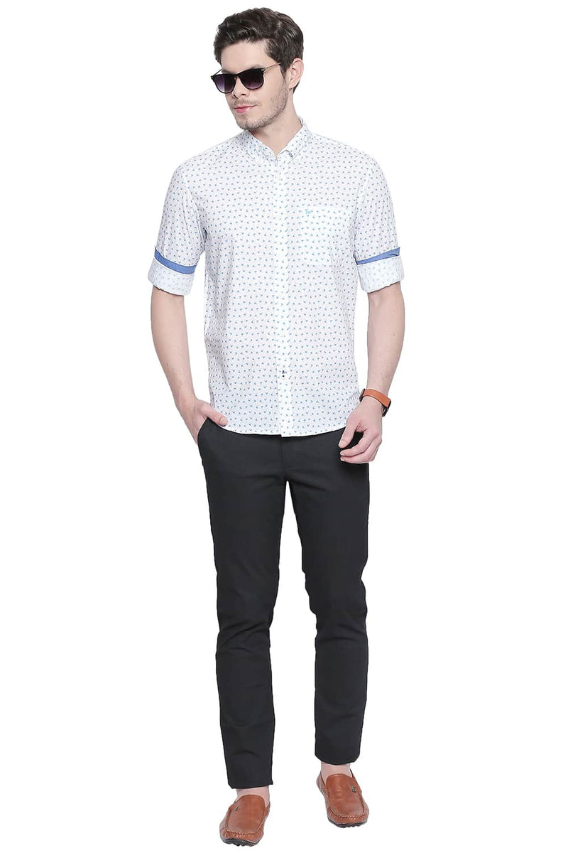 BASICS SLIM FIT PRINTED SHIRT