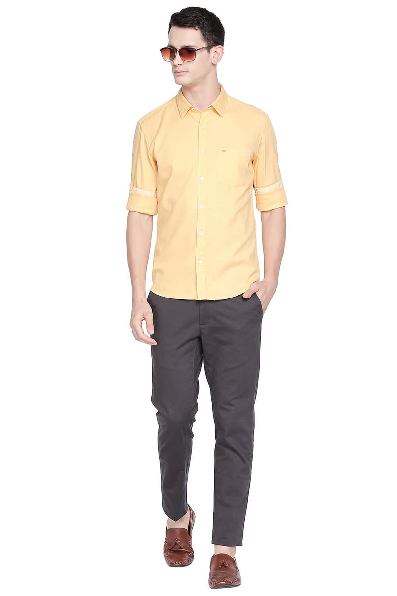 BASICS SLIM FIT DOBBY SHIRT