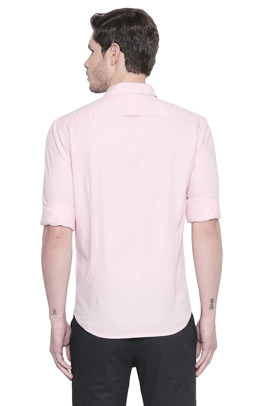 BASICS SLIM FIT FAIRY TALE PINK DOBBY SHIRT