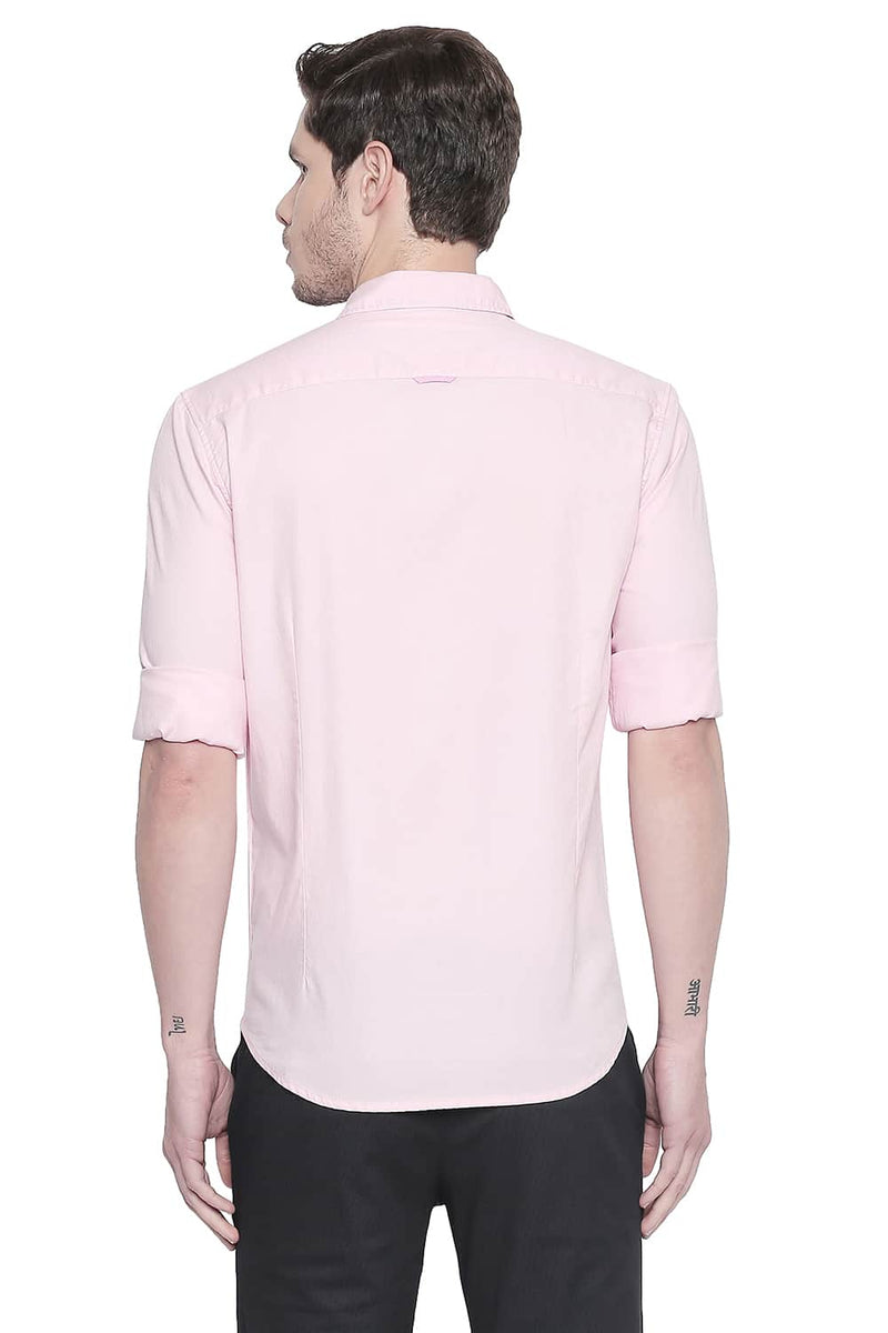 BASICS SLIM FIT DOBBY SHIRT