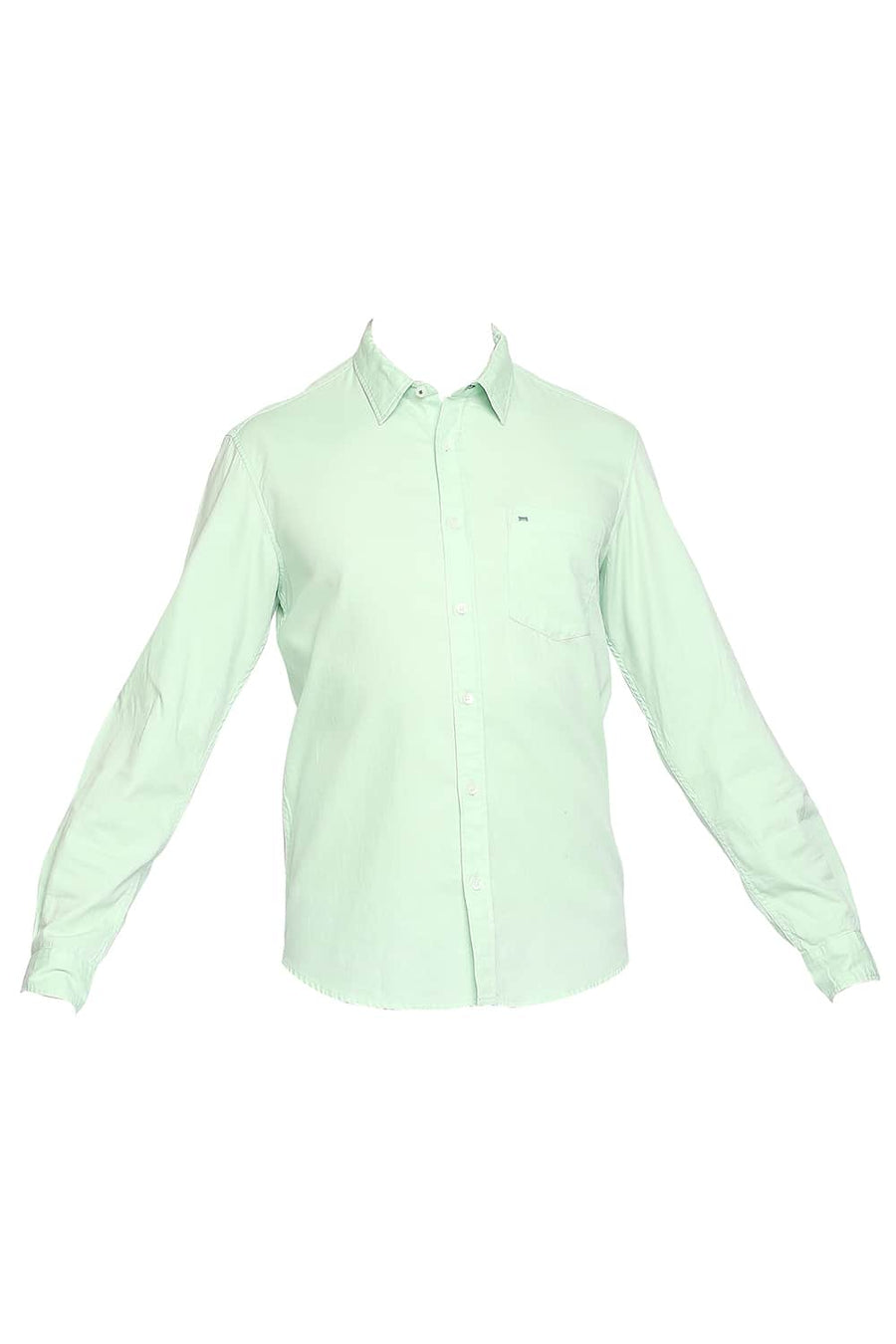 BASICS SLIM FIT PATINA GREEN DOBBY SHIRT