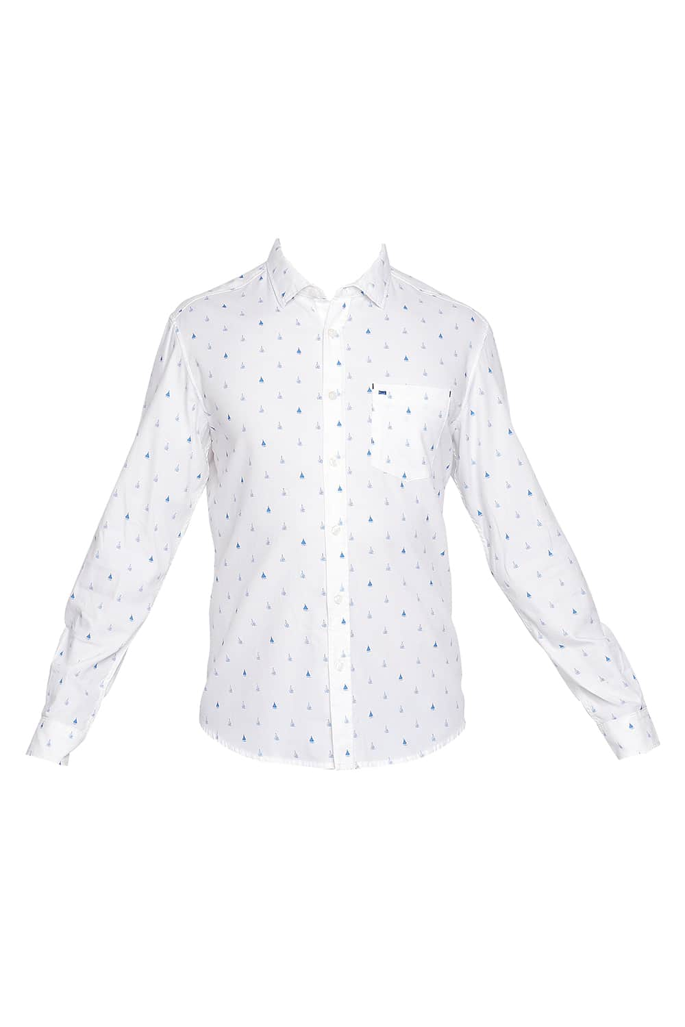 BASICS SLIM FIT PRINTED DOBBY SHIRT