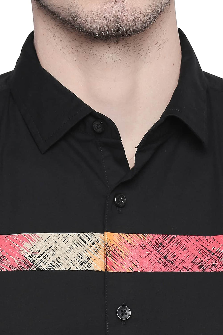 BASICS SLIM FIT ANTHRACITE BLACK POPLIN STRETCH SHIRT