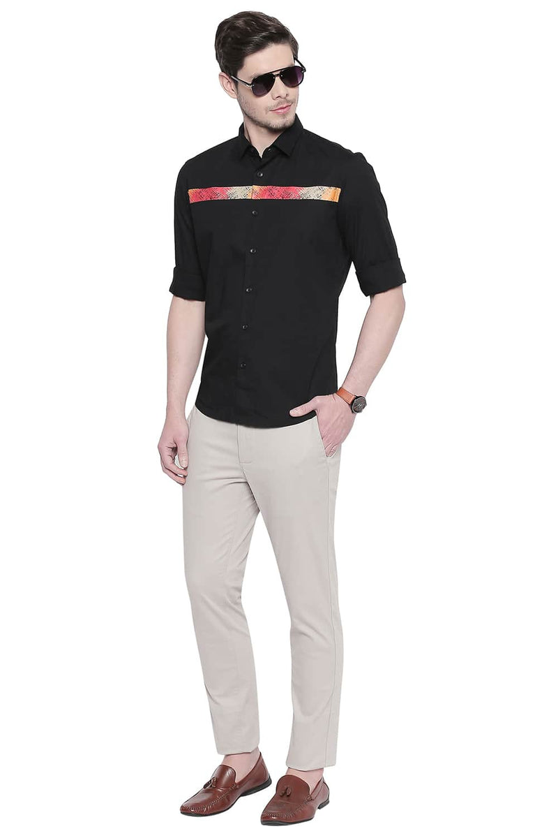 BASICS SLIM FIT POPLIN STRETCH SHIRT