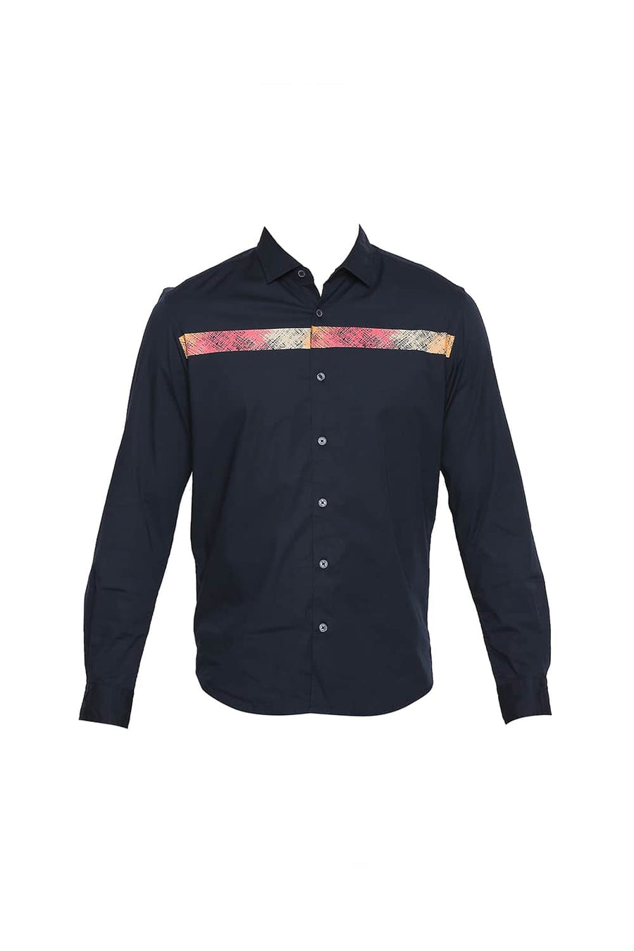 BASICS SLIM FIT OUTER SPACE POPLIN STRETCH SHIRT
