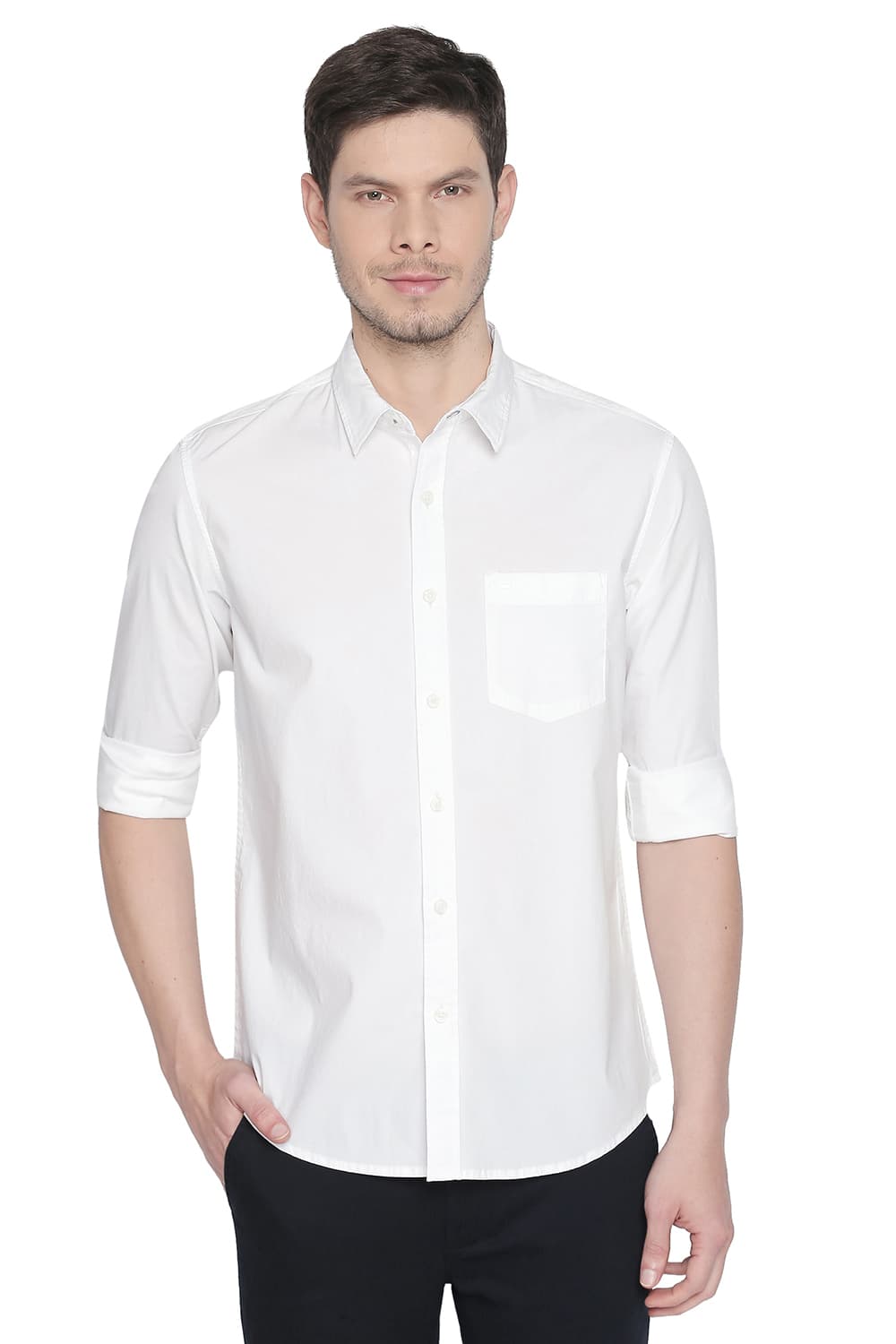 BASICS SLIM FIT STRETCH SHIRT