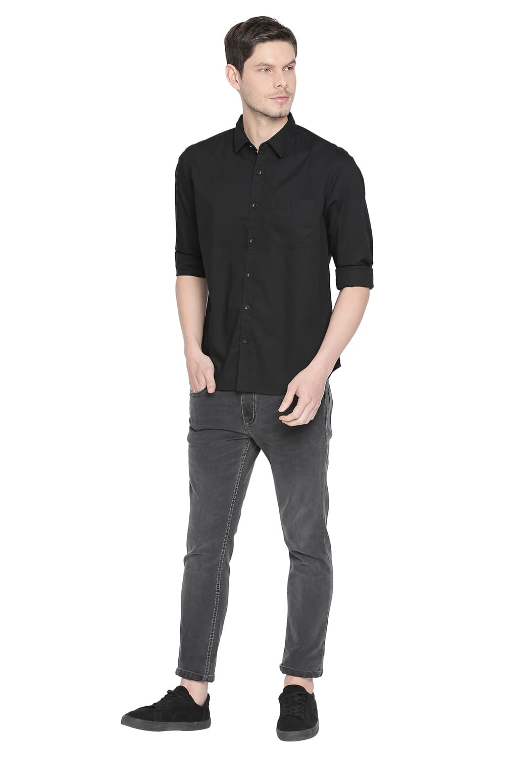 BASICS SLIM FIT STRETCH SHIRT