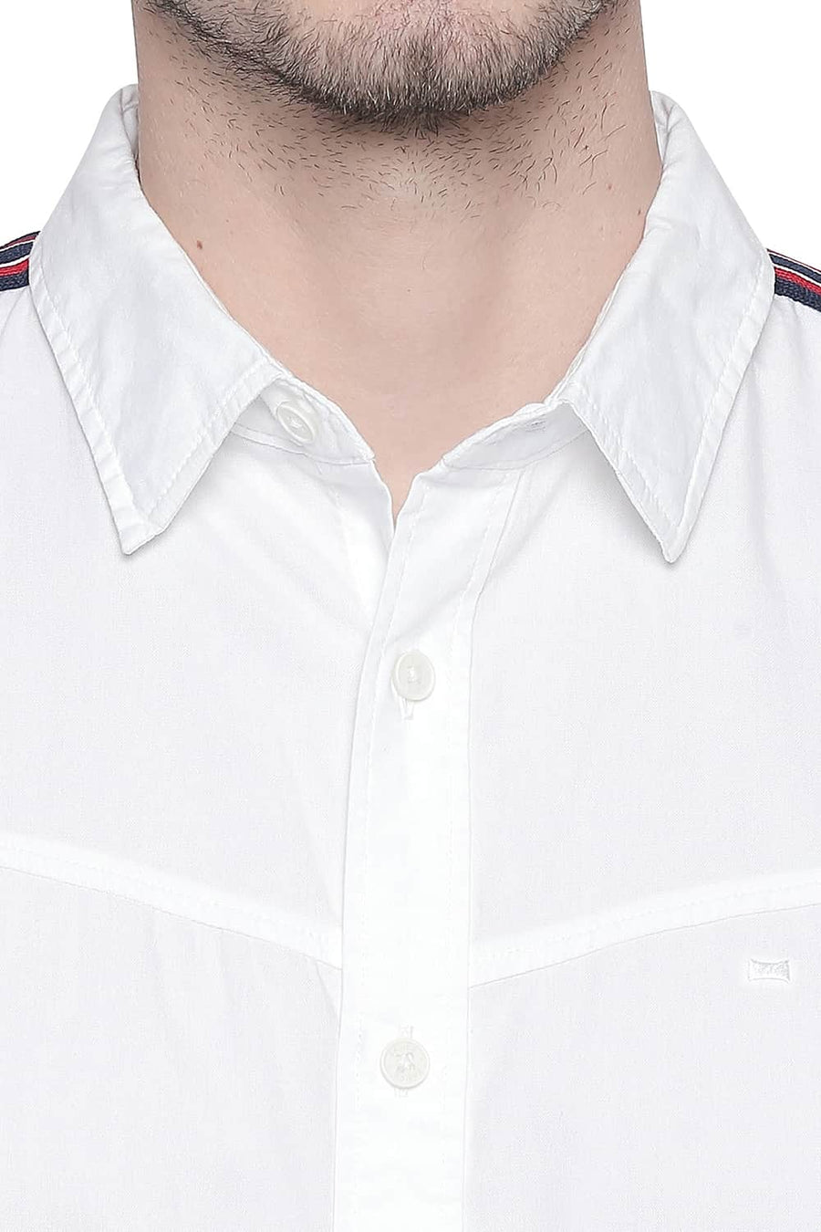 BASICS SLIM FIT SNOW WHITE OXFORD PLAIN SHIRT