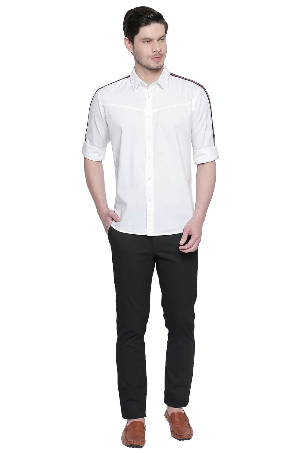 BASICS SLIM FIT OXFORD STRETCH SHIRT