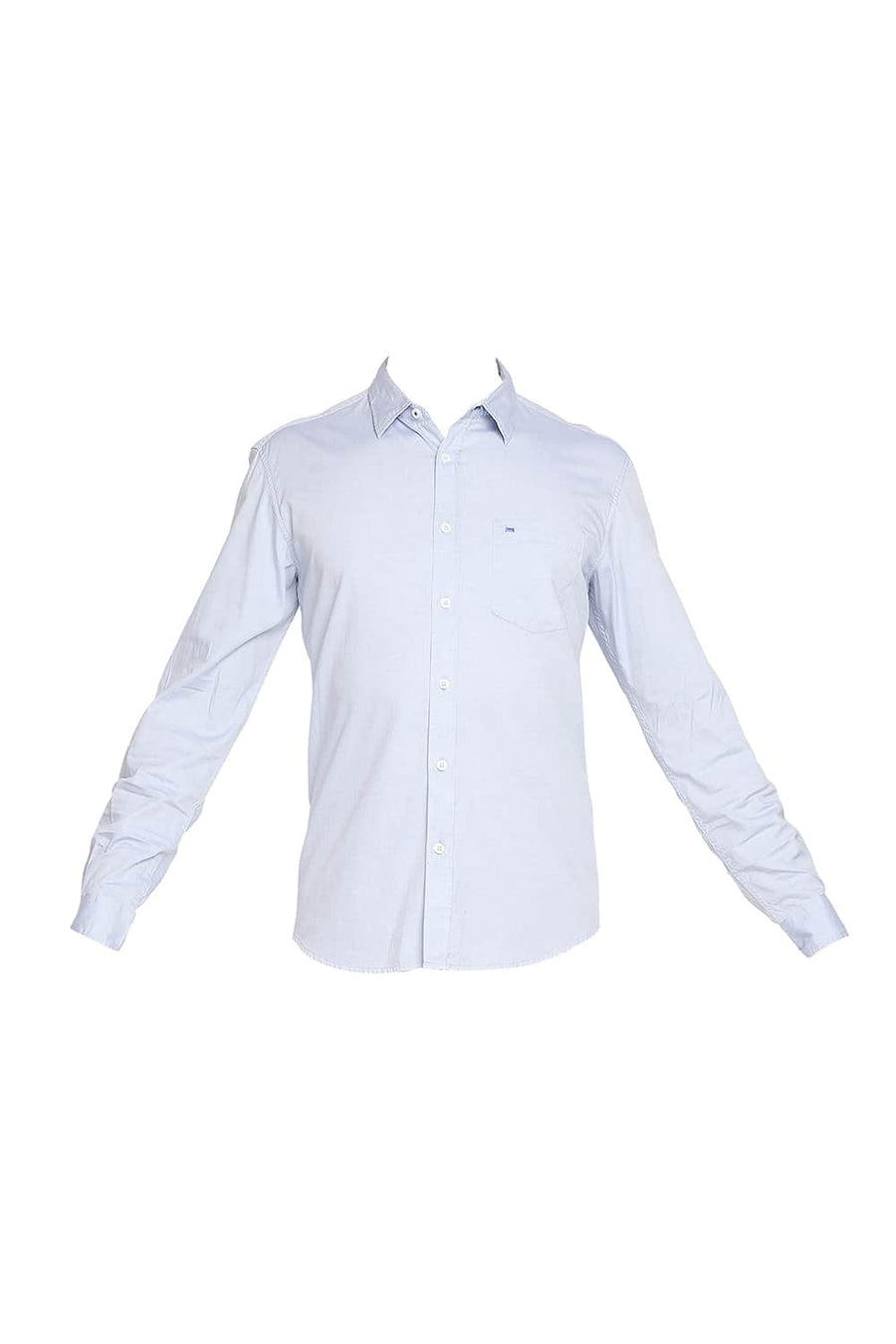 BASICS SLIM FIT POWDER BLUE OXFORD SHIRT