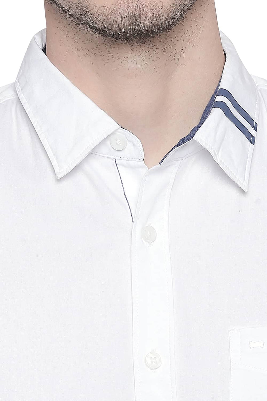 BASICS SLIM FIT BLANC WHITE OXFORD SHIRT