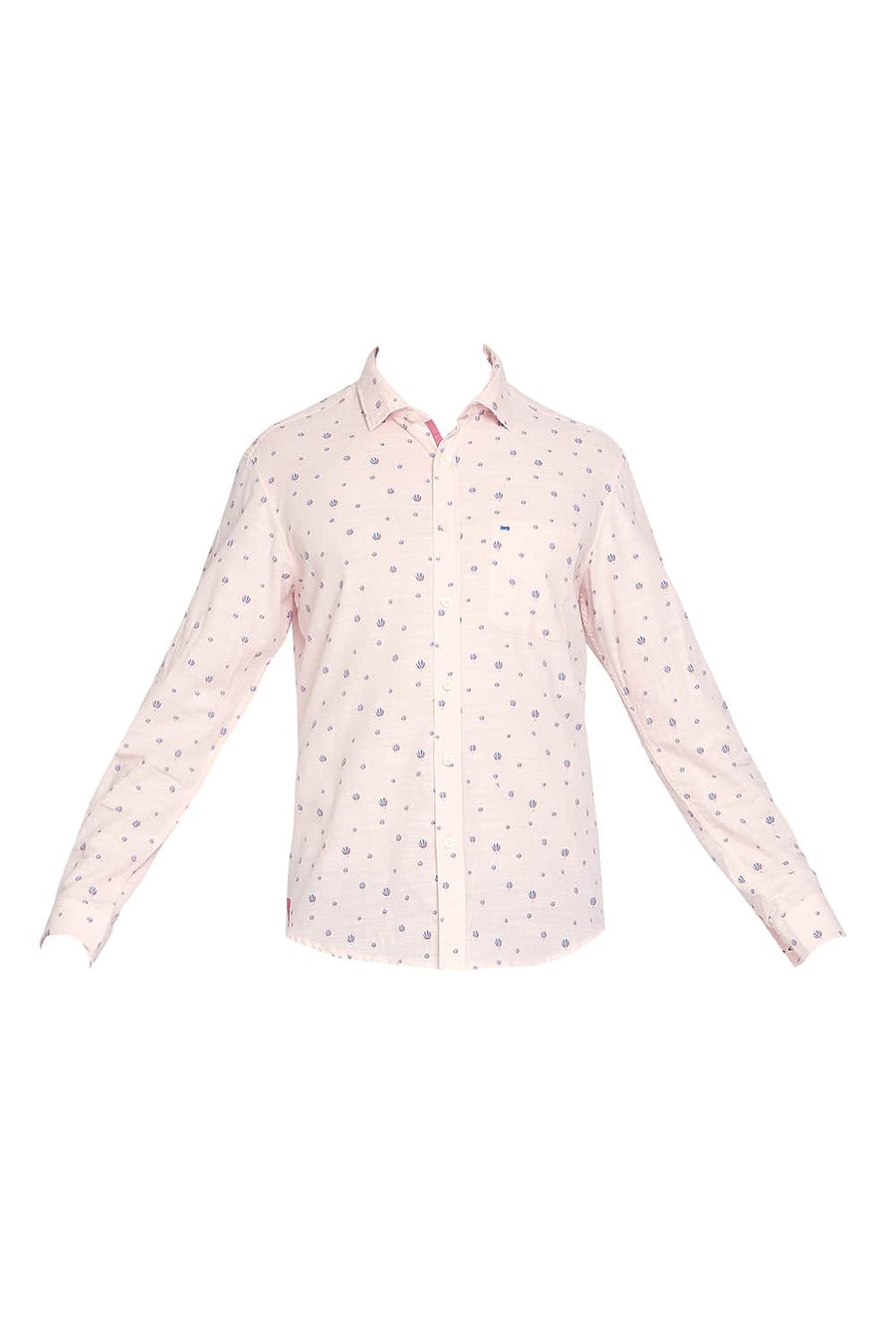 BASICS SLIM FIT SOFT PINK PRINTED SHIRT