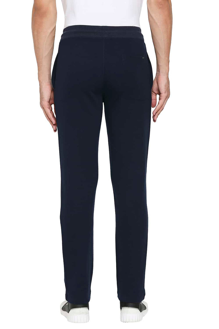 BASICS SLIM FIT DRESS BLUE SOLID TRACK PANTS