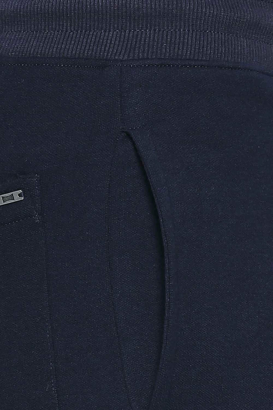 BASICS SLIM FIT DRESS BLUE SOLID TRACK PANTS
