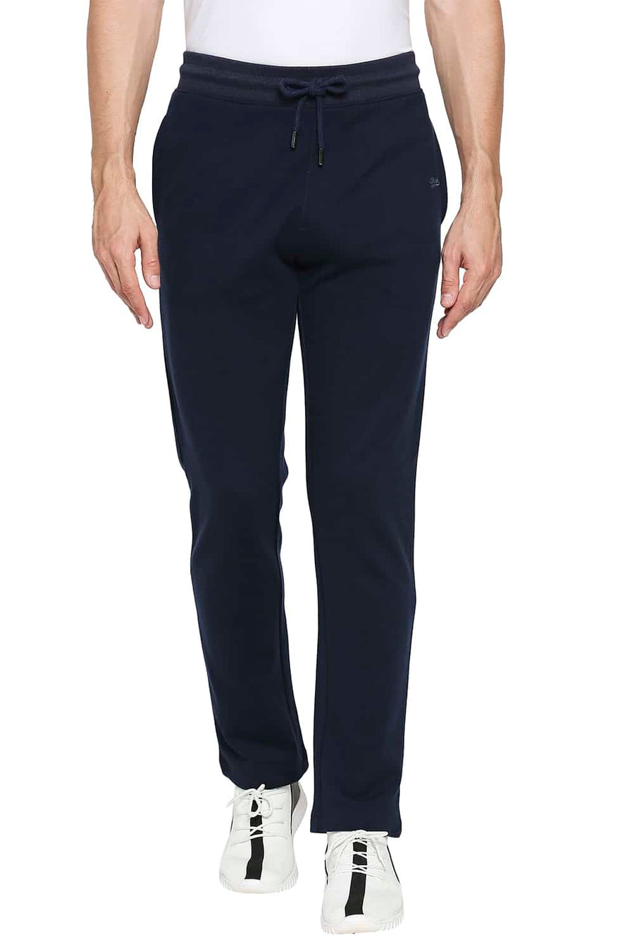 BASICS SLIM FIT DRESS BLUE SOLID TRACK PANTS