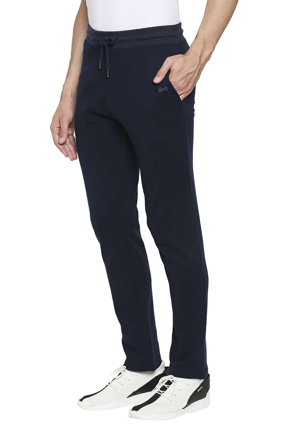 BASICS SLIM FIT SOLID TRACK PANTS