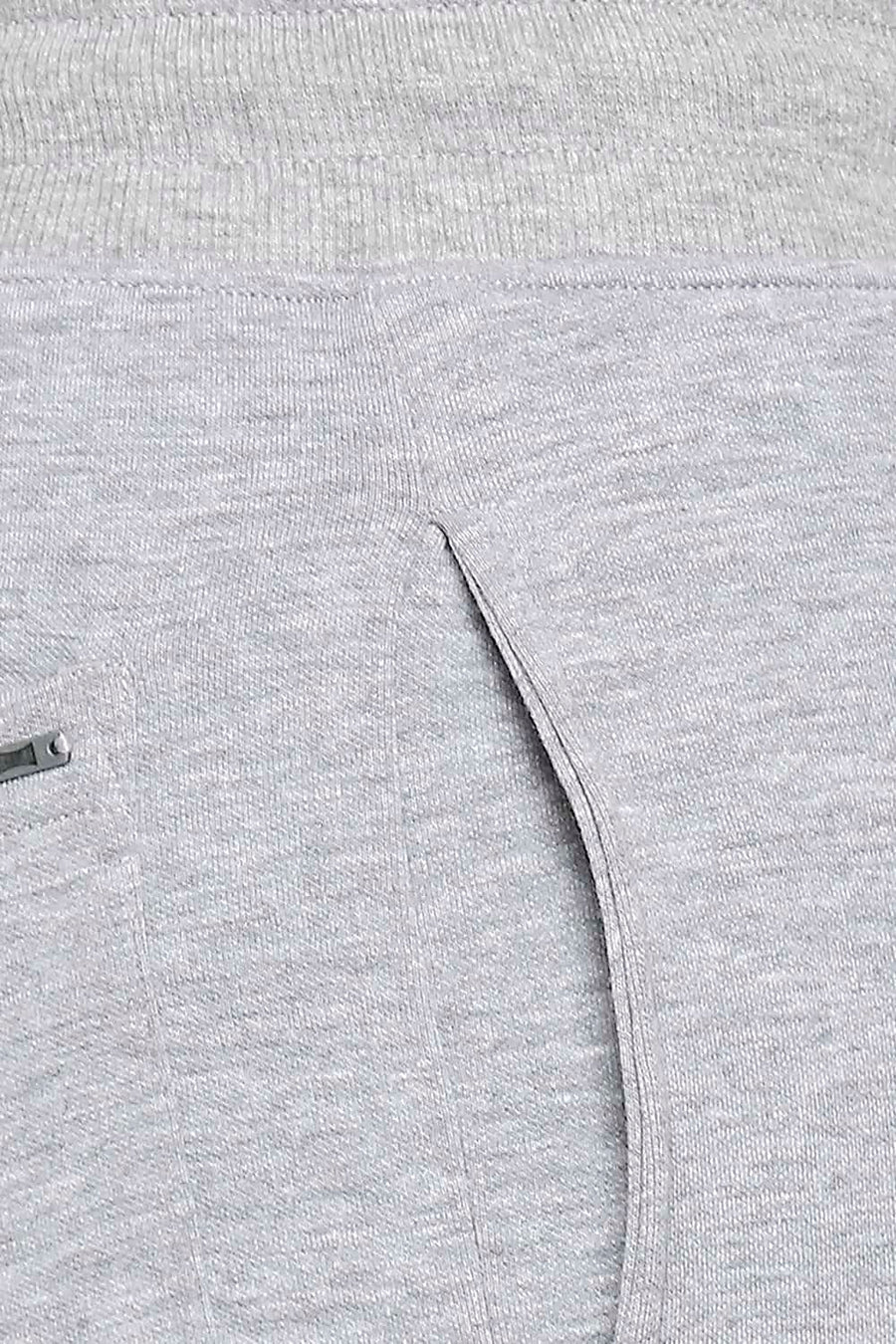BASICS SLIM FIT GREY MELANGE SOLID TRACK PANTS
