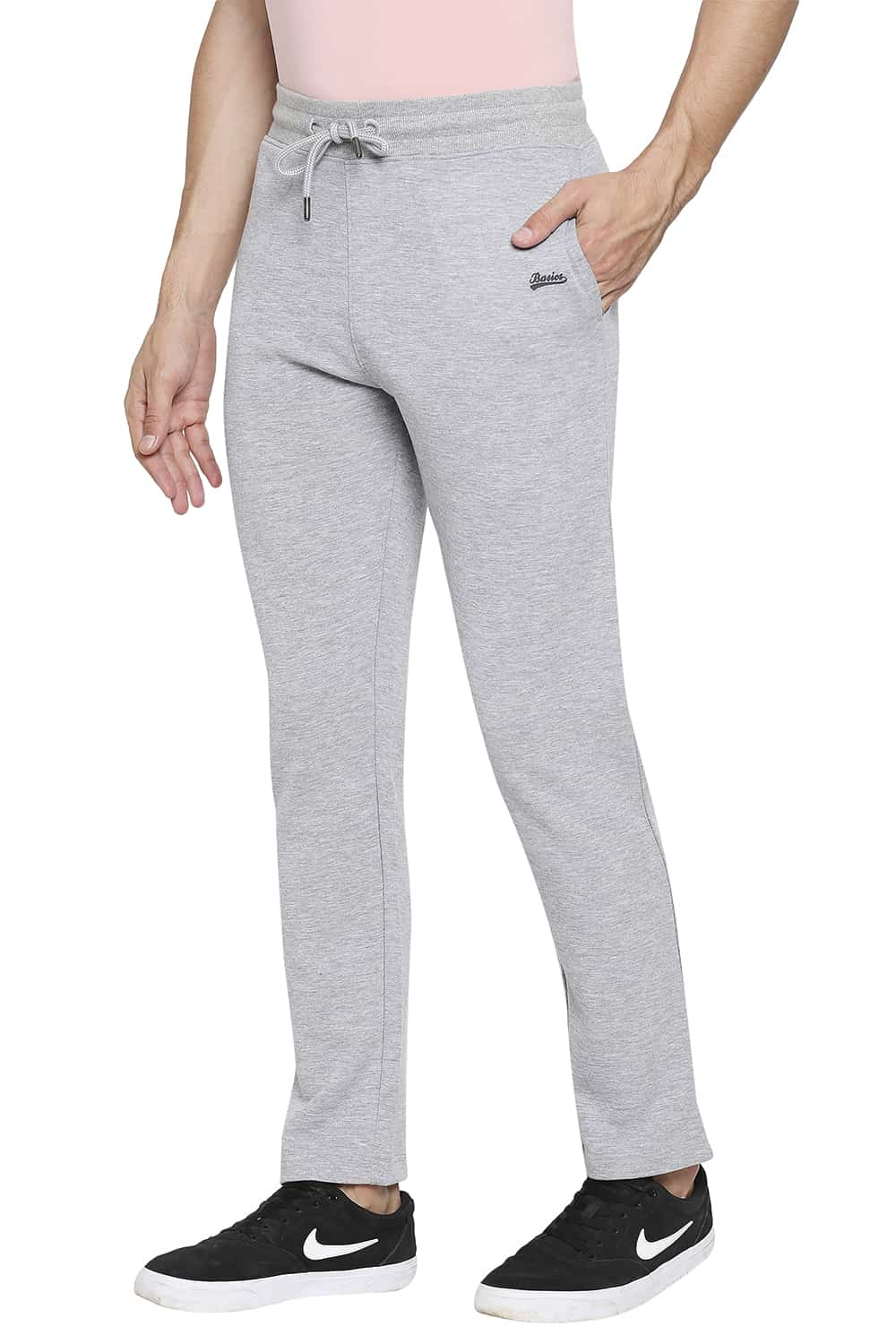 BASICS SLIM FIT SOLID TRACK PANTS