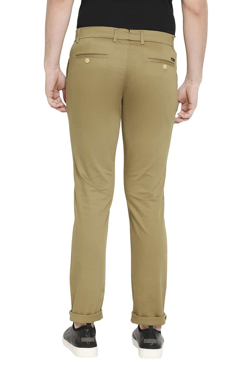 BASICS TAPERED FIT STRETCH TROUSERS